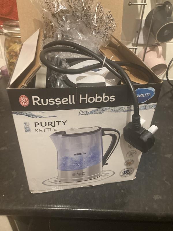 Russell hobbs 22851 purity brita filter clear hotsell plastic kettle