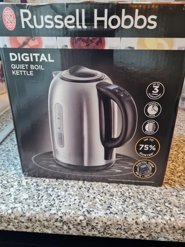 Russell Hobbs 21040 Digital Quiet Boil 1.7L Kettle - Brushed Stainless  Steel