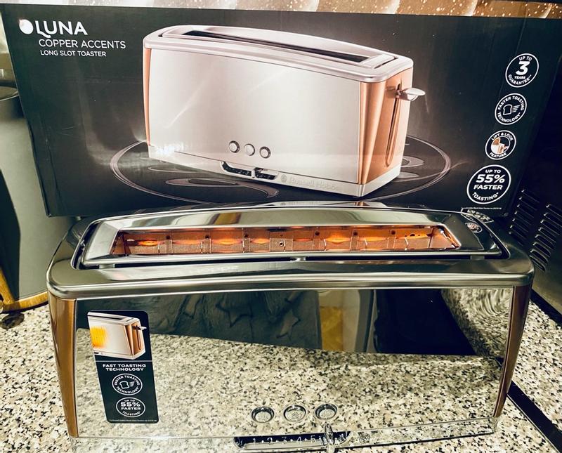 Russell Hobbs Luna Toaster 2 Slice Long Slot Copper 24310
