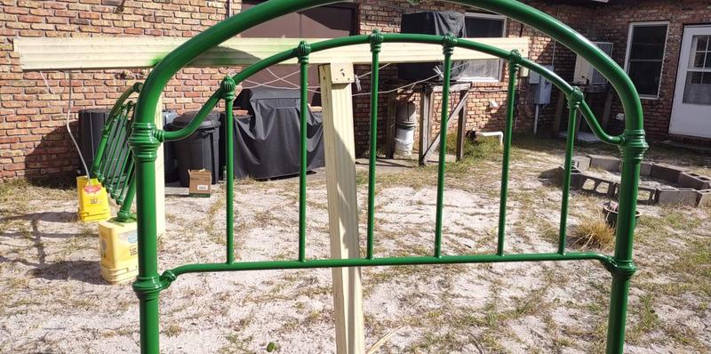 Newly painted headboard