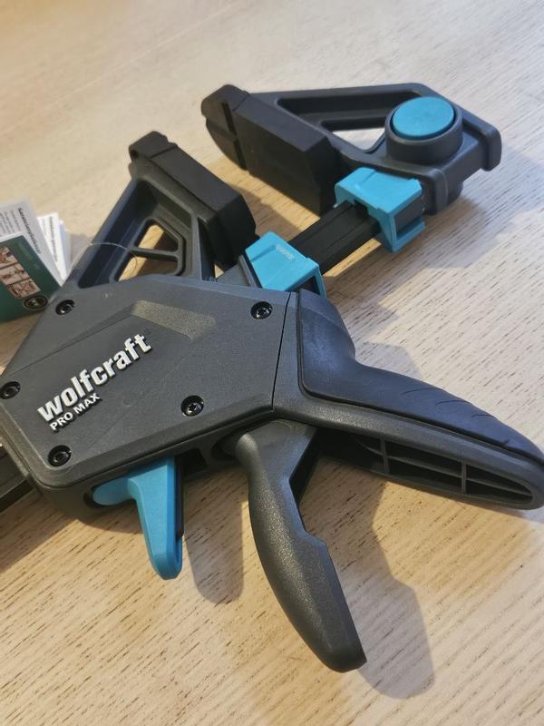 Wolfcraft Kit Serre-Joints PRO MAX + Connecteur - Force 250 Kg, Ouverture Jusqu'à 1060 Mm, Idéal Pour Gros Ouvrages
