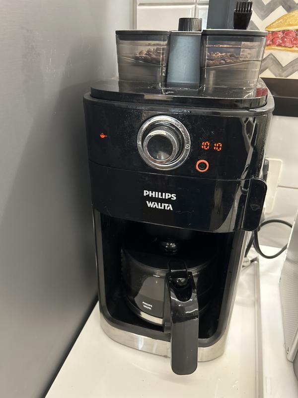 Cafeteira Elétrica Philips Walita Duo Blend, 34 Xícaras, Moedor de Grãos  Integrado, 1000W, 110V, Preto - RI7769/10