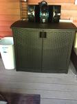 Suncast 97 Gallon Java Resin Wicker Outdoor Cabinet BMOC4100 - Walmart.com