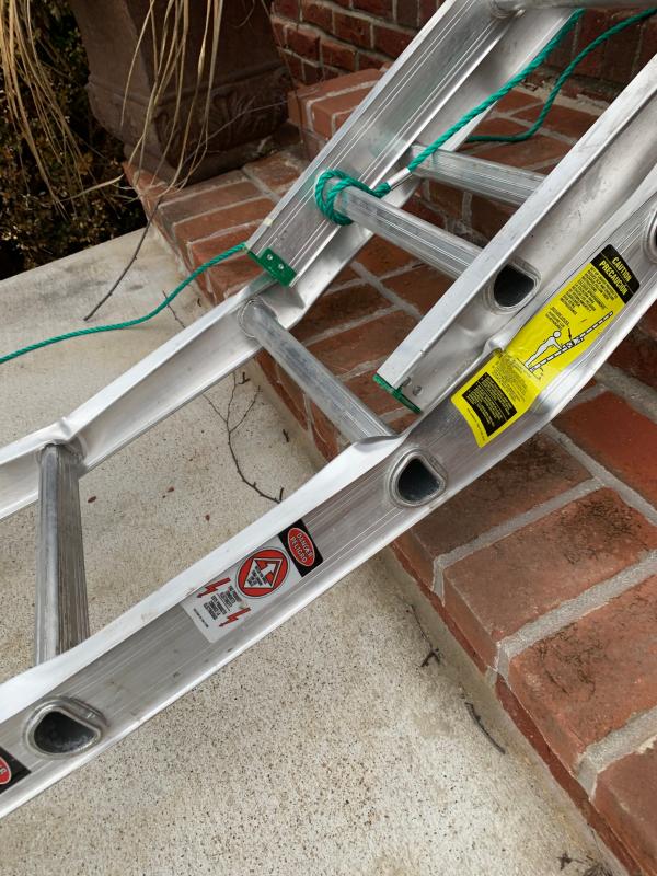 Close up of area of ladder that failed.