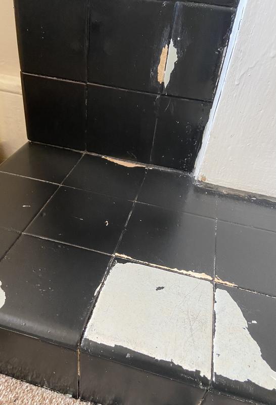 black tile paint before and after