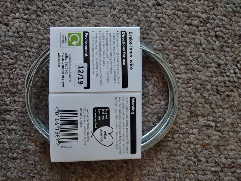 wilko bike brake cable