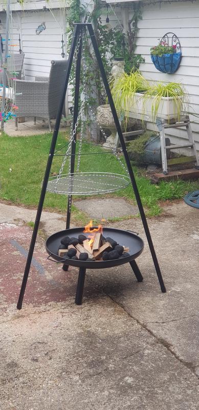 Camping Tripod Tripod Stand Tripod Cauldron Fire Pit Black Firepit