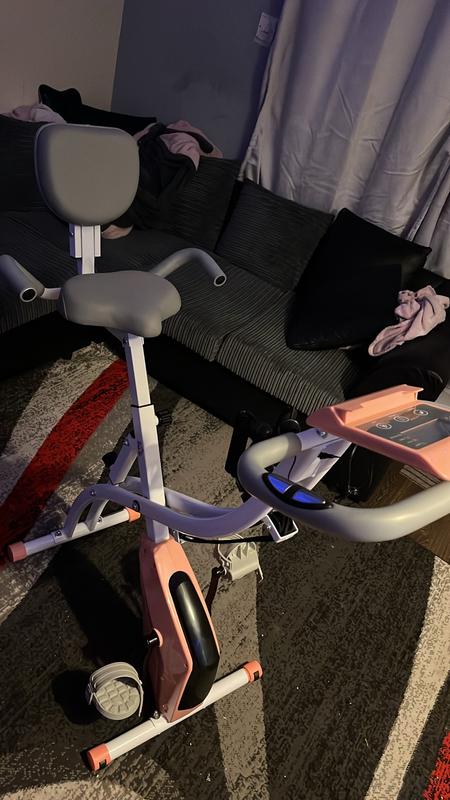 HOMCOM in Pink Magnetic Resistance Folding Exercise Bike Wilko