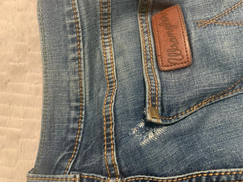 First pair I tried sewing back together, ripped first week of wear