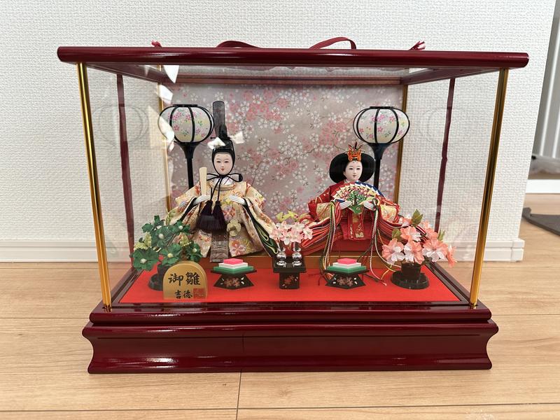 超安い 桜寿 親王飾り 雛人形 宝玉作 ガラスケース付 オルゴール 