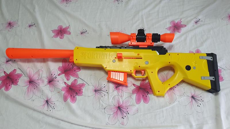 FORTNITE Nerf Gun Yellow Sniper Rifle With Scope And Magazine 630509945337