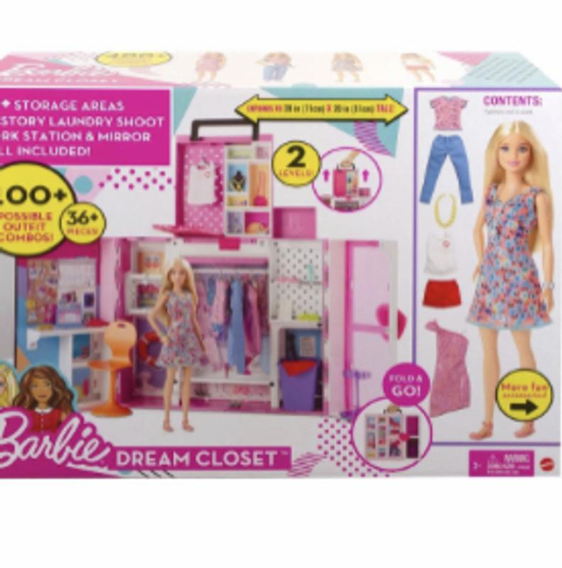 Barbie car cheap and closet set