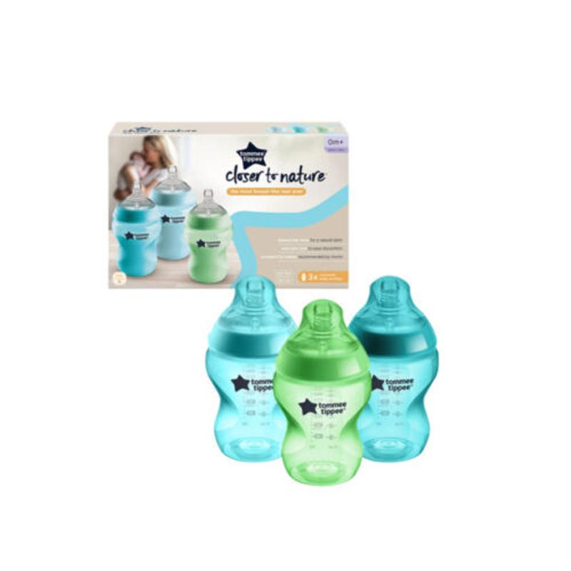 Tommee Tippee Closer To Nature Bottle 340ml 2 Pack 3m+ Decorated Boy