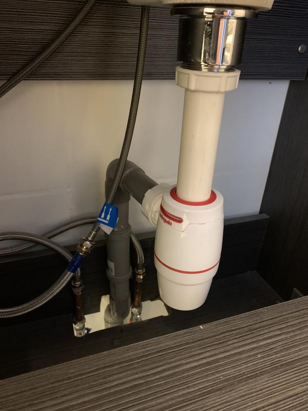 Wirquin – Siphon de lavabo Néo Air 40mm – Technologie zéro fuite – Hauteur réglable 145 à 205mm – Installation rapide avec écrou prisonnier