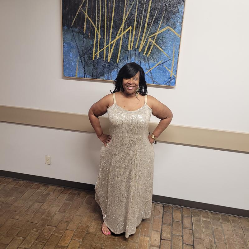 Plus Size - V-Neck Sequin Slip Maxi Dress - Torrid