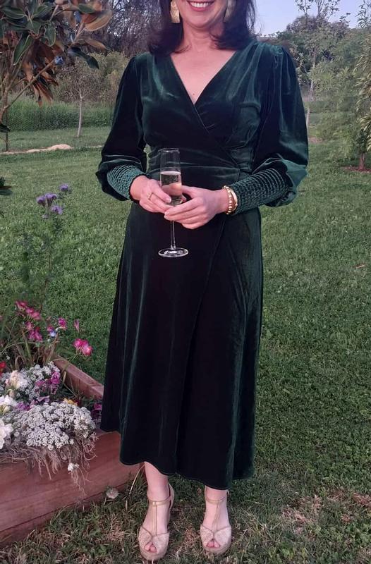 green emerald velvet dress Current Mood Asymmetric Handkerchief Mini Dress