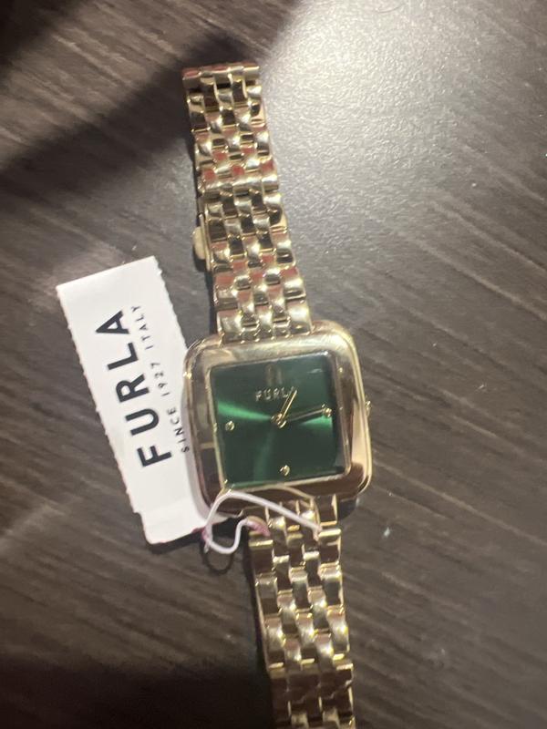 Diamante 27.5mm Square Green Dial with Gold-Tone Bracelet by  display picture 1