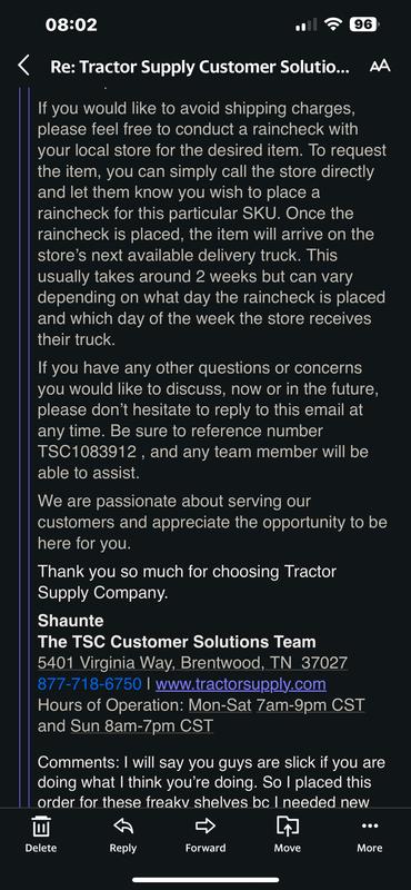 Direct from customer service