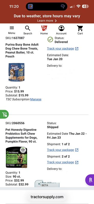 Delivery times