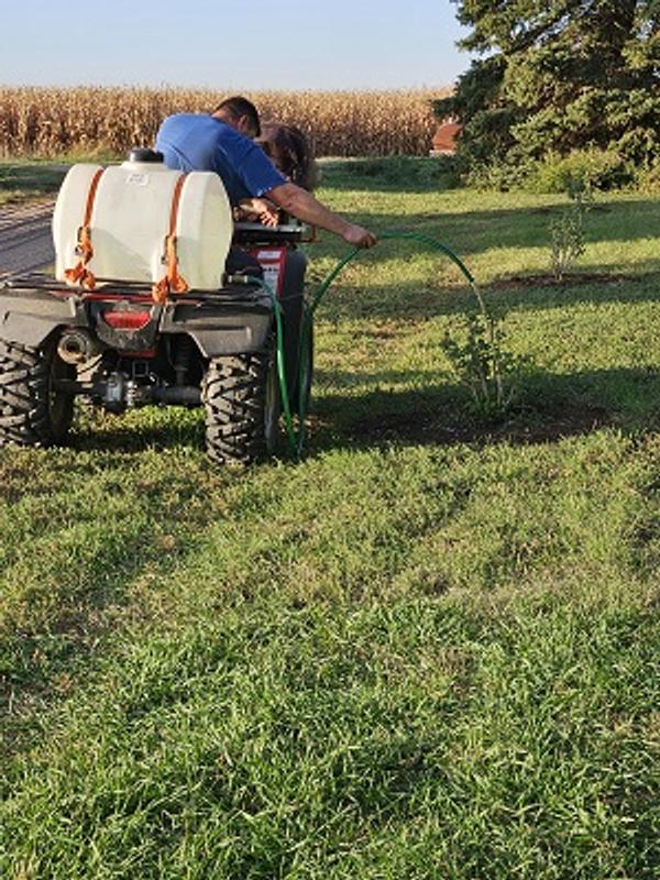 Evening chores with baby