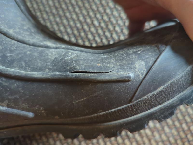 Crack where foot bends