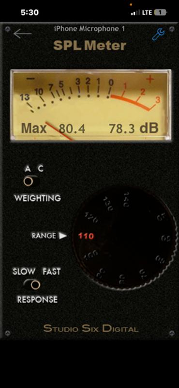 Motor running only well below the 83dBA spec indicating a bad pump.