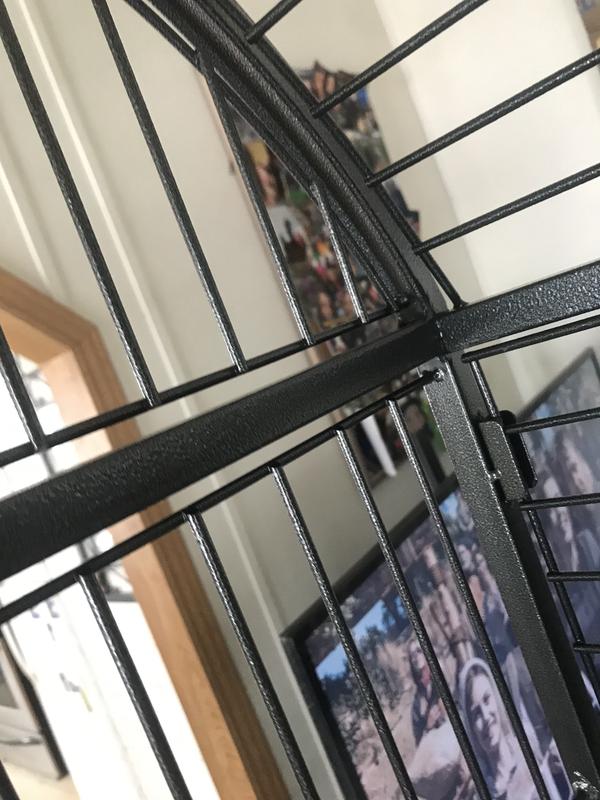 Door bent , latch about to break off and top some all bent right from shipping