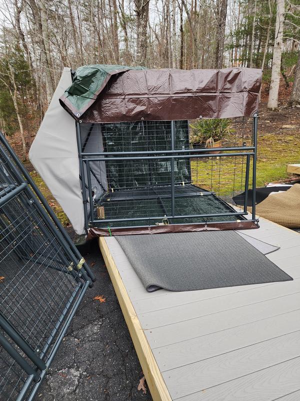 Withstood very strong winds. Very durable on our kennels.