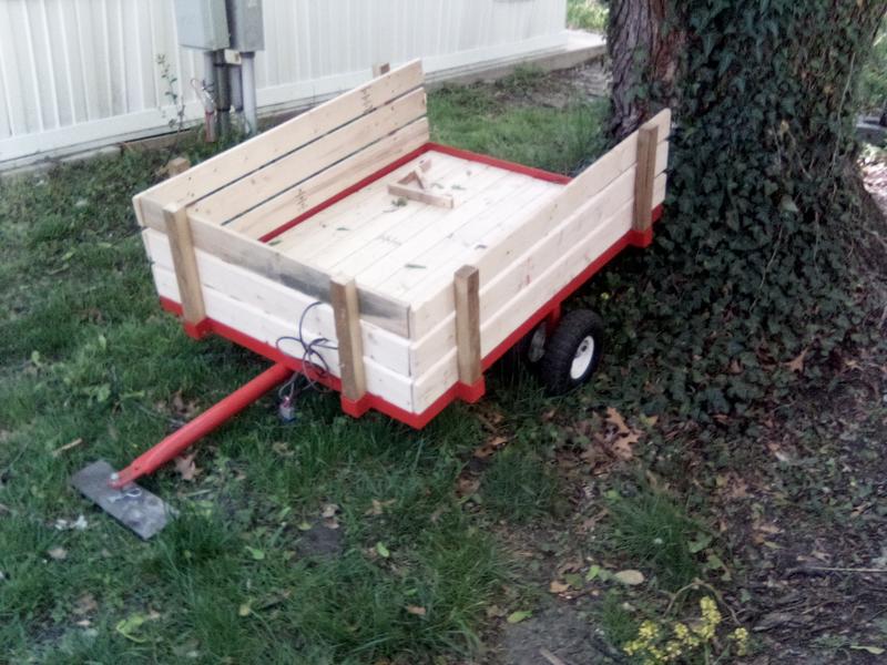 Restored ridding lawn mower, and built utility trailer, using all TSR hardware