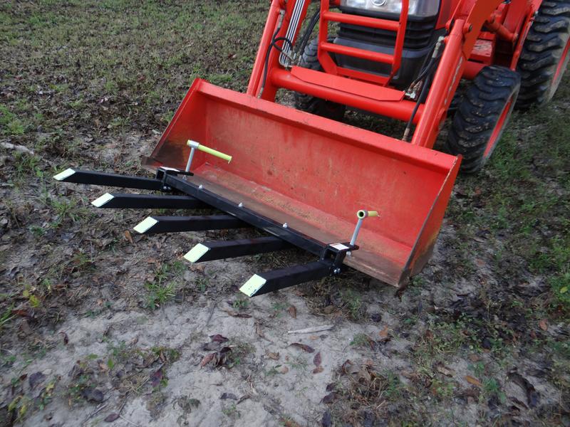 Debris Forks installed on Loader Bucket