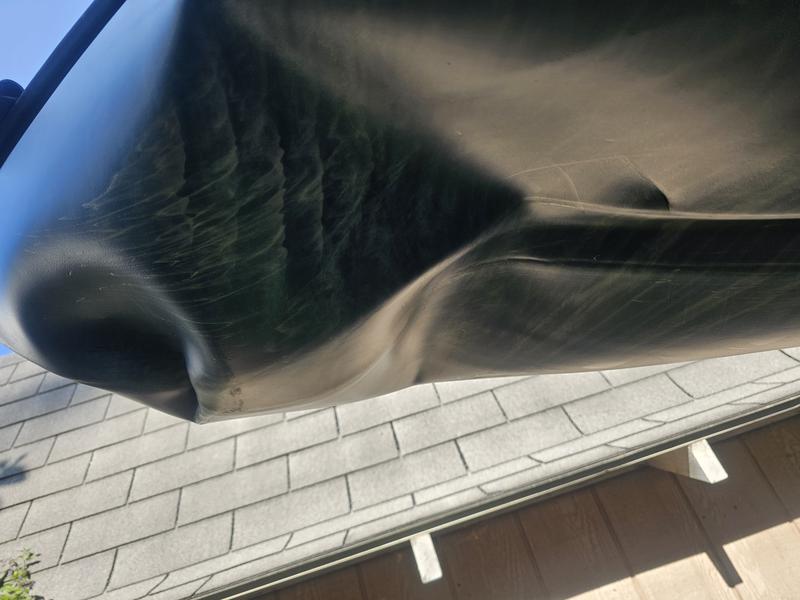 Didn't notice until the day of the kayaking trip bc it was wrapped in so much plastic.