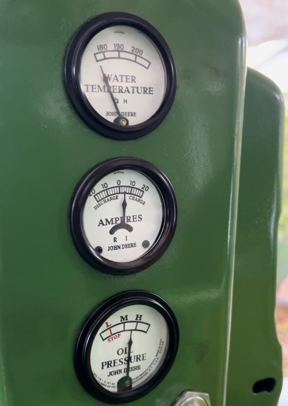 Don’t have a picture of the voltage regulator on the tractor. I did have a picture of the amperage gage showing that the new voltage regulator is working.