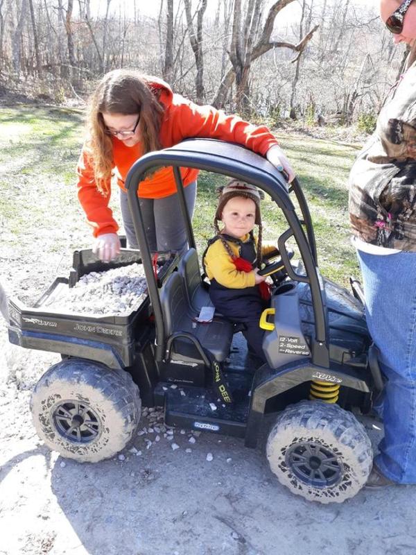 Hauling rock and splashing in puddles!