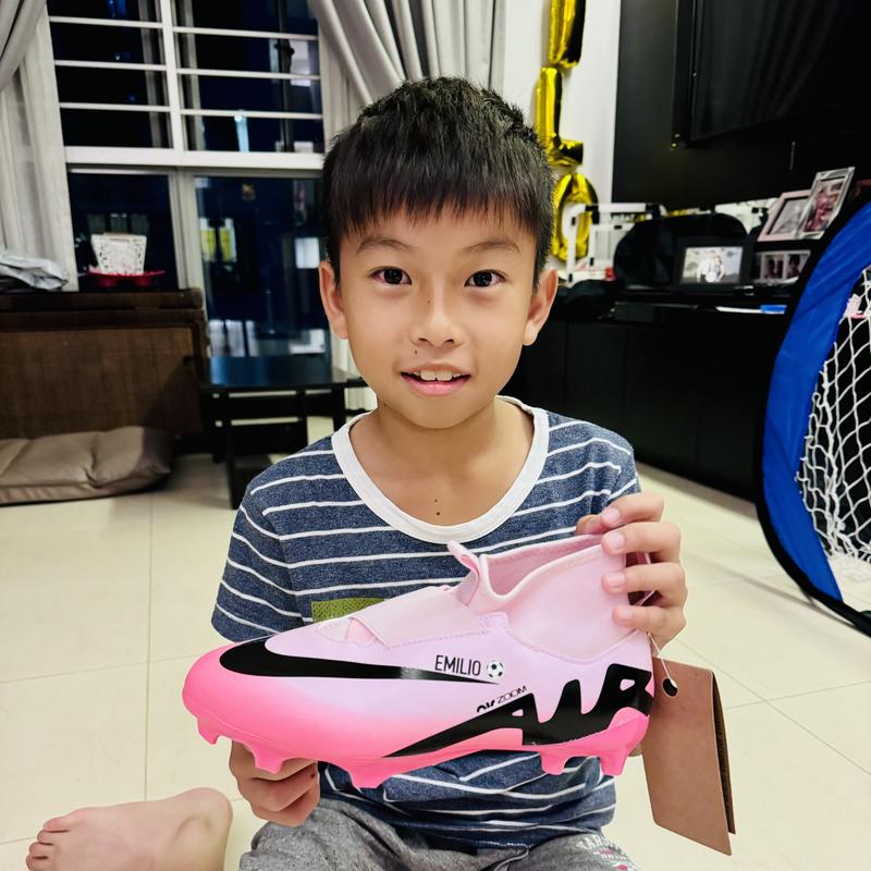 Boys pink football boots best sale