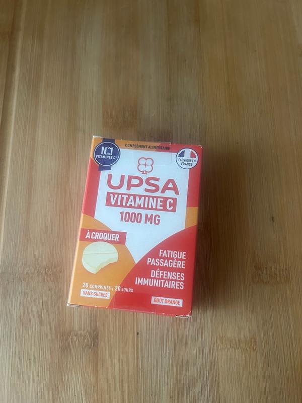 Boîte De Vitamine C UPSA Vitalité 1000mg - Comprimés à Croquer Pour Adulte (2x10) - Neuf Sous Blister
