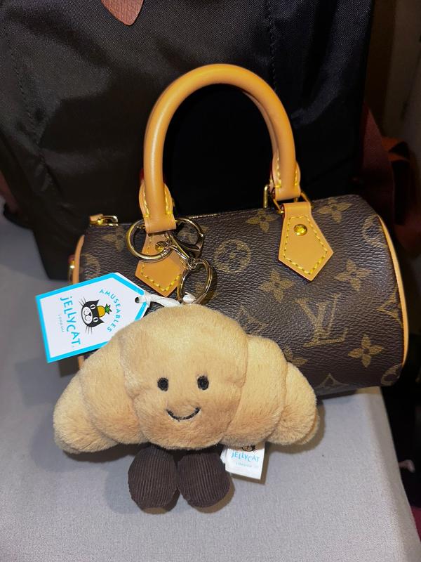 Porte-clés Doudou En Forme De Croissant - Peluche Douce Marron - Accessoire Mignon Pour Sac, Clés, Décoration