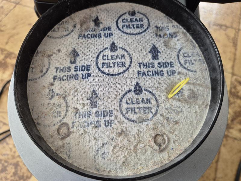 Pre-motor filter (after first use of vacuum) - there shouldn't be thins amount of dirt in here