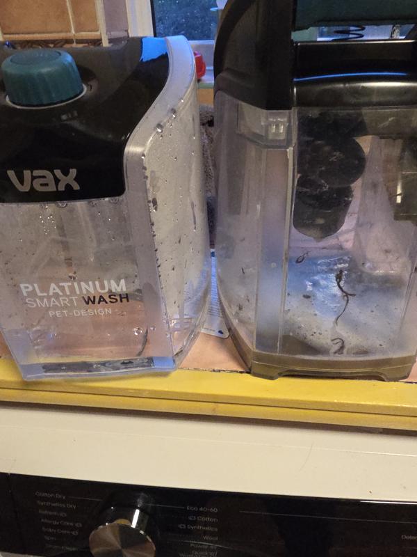 Water Tank (left) was full. Dirty Tank (right) is all the water it collected