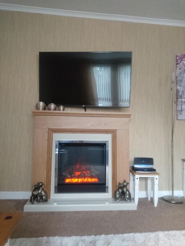 Be Modern Stanton Electric Fire Suite In Natural Oak With 3 Bar