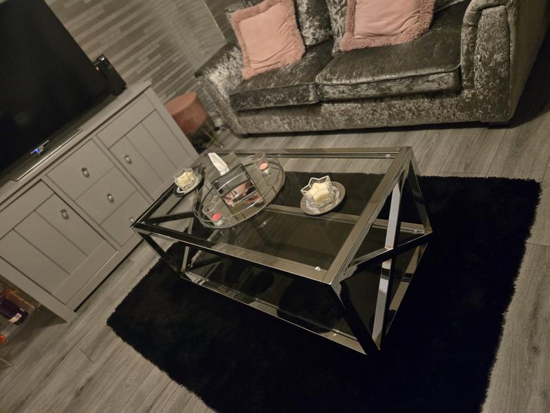 Very Home Christie Glass and Chrome Coffee Table | Littlewoods