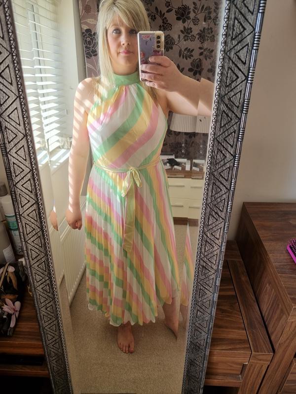 michelle keegan halter neck midi dress