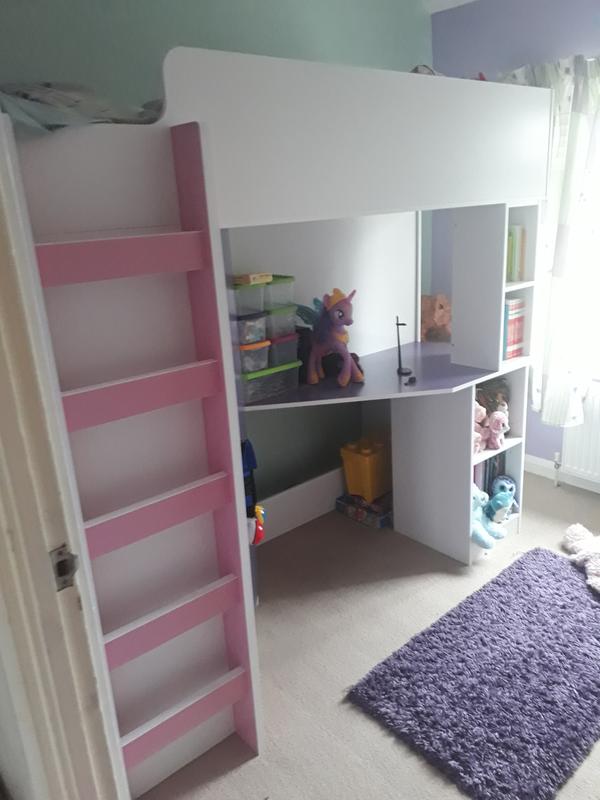 Kidspace New Metro High Sleeper Bed With Desk Wardrobe Shelves