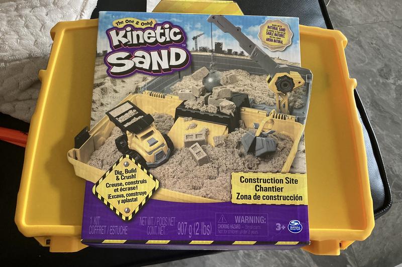 Kids Kinetic Sand Pave Play Construction Set With Vehicle Kinetic