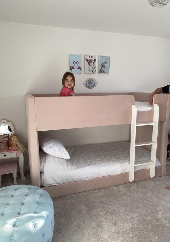 Pink velvet shop bunk bed