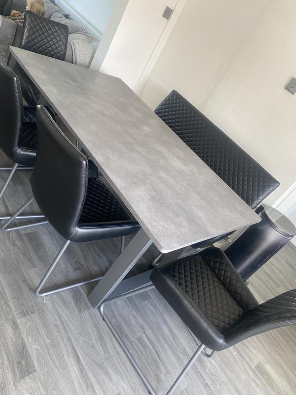 Bronx concrete effect dining table discount