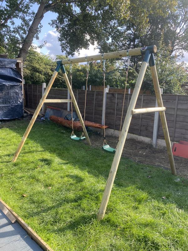 Plum Marmoset Wooden Garden Swing Set Littlewoods