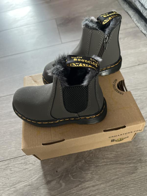 Bottines Chelsea Enfant Dr. Martens Leonore - Noires - Doublure Fausse Fourrure - Taille 1 (UK 13) - Fille - Occasion