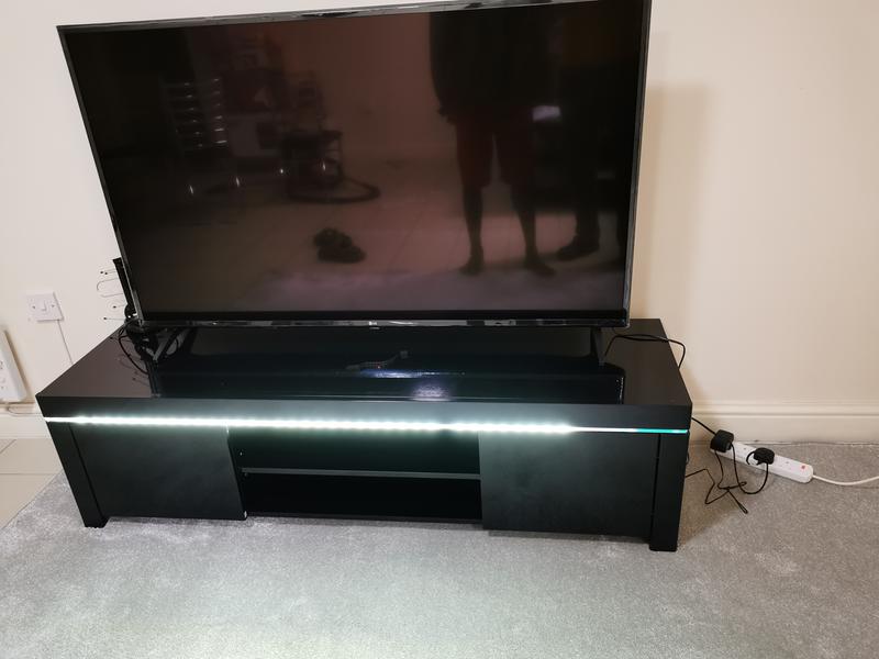 Atlantic gloss corner tv deals unit with led lights