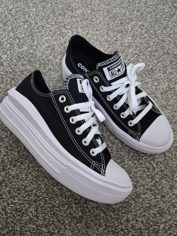Converse Womens Move Ox Trainers Black/White Very
