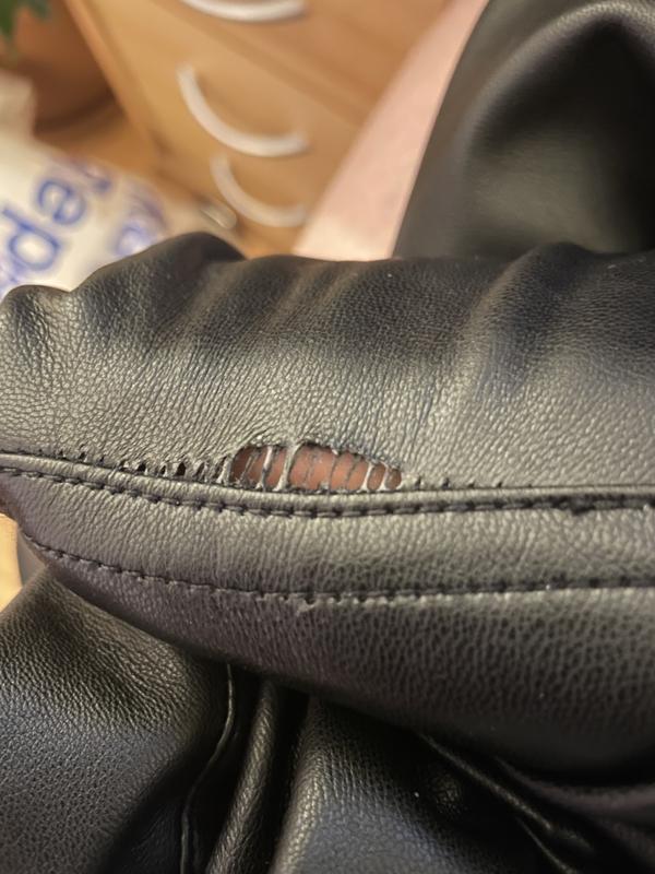 Petite black faux leather bum sculpt trousers